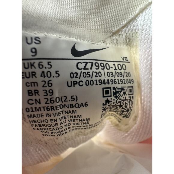 Nike Womens Air Zoom Pegasus 37 White Pink Glow Running Shoes Size 9 Sneakers - Picture 12 of 16